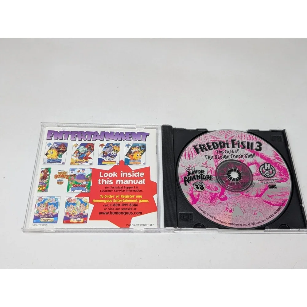 Freddi Fish 3 The Case of the Stolen‎ Conch Shell Windows 95/3.1 Mac 1998 CD-ROM